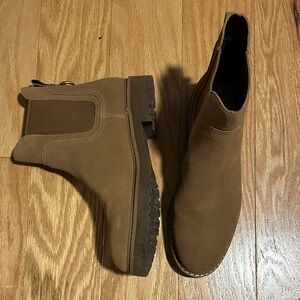 Cole Haan Brown Suede Chelsea Lug Boots
